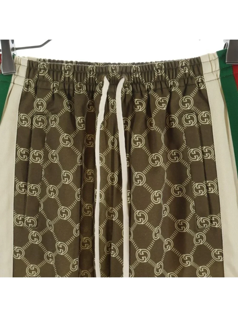 Gucci 22 AW Interlocking G Track Pants Sherry Line Side Snap Button Brown